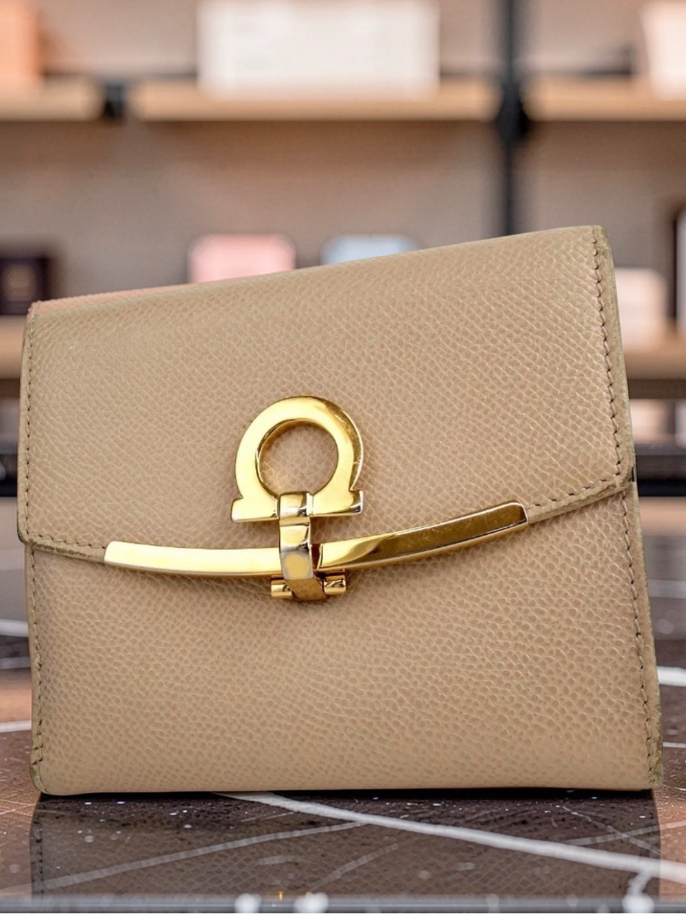 Salvatore Ferragamo Gancini Leather Bifold Wallet